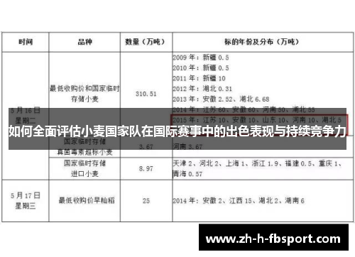 如何全面评估小麦国家队在国际赛事中的出色表现与持续竞争力
